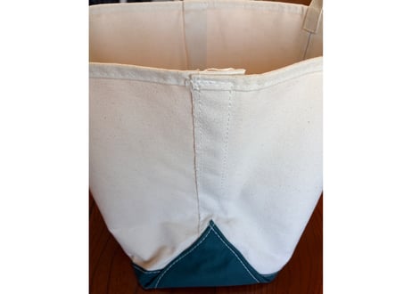 エルエルビーン BOAT AND TOTEバッグ　綿　生成り×グリーン　大　男女兼用