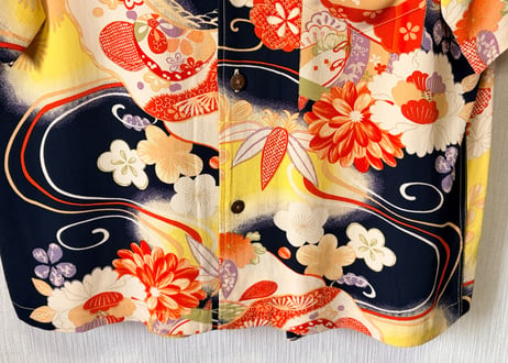 サンサーフKING SMITH KIMONO DESIGNアロハシャツ着物柄　Sサイズ　男女兼用