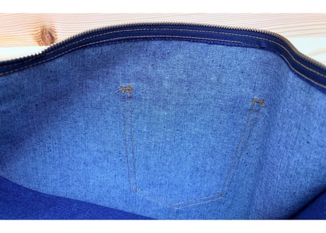 リーバイス　オレンジタブデニムクラッチバッグ　綿　ライトブルー　男女兼用