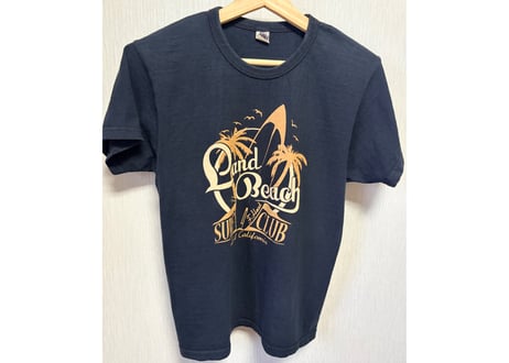 フラットヘッド LAサーフプリントTシャツ黒 38 Mサイズ　黒　男女兼用