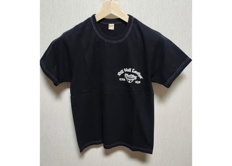 フラットヘッド ×ビルウォールレザーコラボTシャツ　綿　38　黒　男女兼用