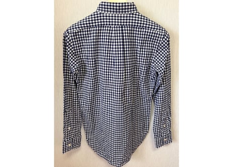 リアルマッコイズ　ダブルダイヤモンド ギンガムチェックボタンダウンシャツ　綿　15 （M） 紺　男女兼用