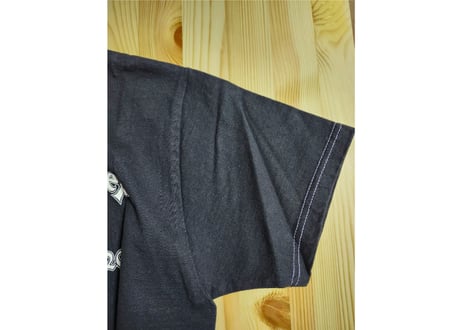 フラットヘッド ×ビルウォールレザーコラボTシャツ　綿　38　黒　男女兼用