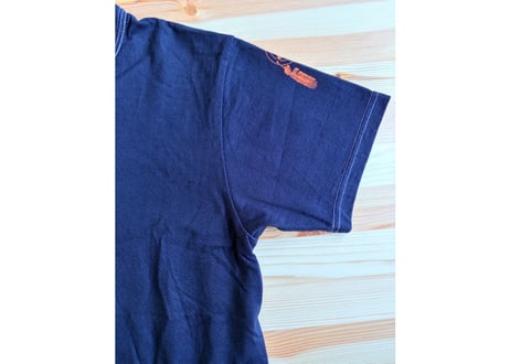 フラットヘッド　プリントTシャツ　綿　38 黒　男女兼用