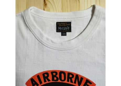 リアルマッコイズ " AIR BORN "Tシャツ　綿　38　白　男女兼用
