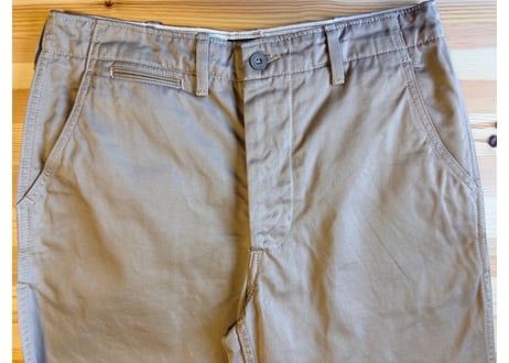 リアルマッコイズ KHAKI TROUSERS 綿 31✖️34 カーキ　男女兼用