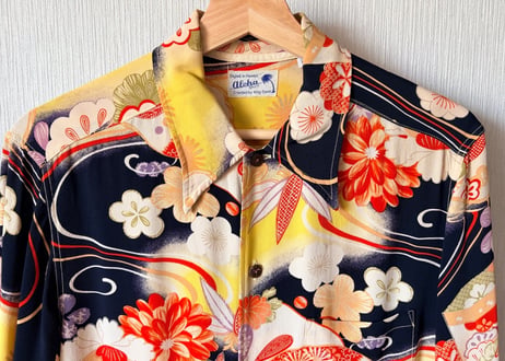 サンサーフKING SMITH KIMONO DESIGN アロハシャツ着物柄　Sサイズ　男女兼用