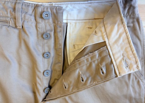 リアルマッコイズ KHAKI TROUSERS 綿 31✖️34 カーキ　男女兼用