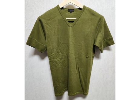 フラットヘッド　RJB　VネックTシャツ　綿　38　カーキ　男女兼用
