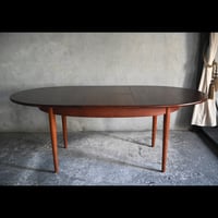 チーク　エクステンションテーブル　オーバル