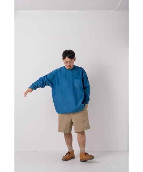SuperEpic Long Sleeve Pocket Tee　　［本藍（淡） / 天然藍染］