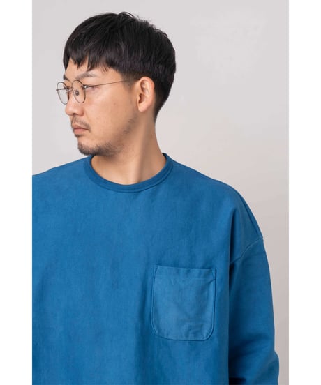SuperEpic Long Sleeve Pocket Tee　　［本藍（淡） / 天然藍染］