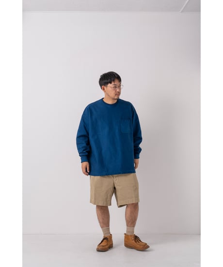 SuperEpic Long Sleeve Pocket Tee　　［本藍（濃） / 天然藍染］