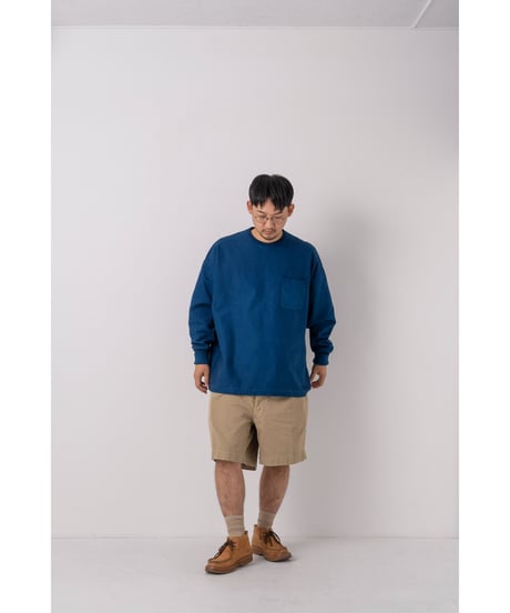 SuperEpic Long Sleeve Pocket Tee　　［本藍（濃） / 天然藍染］