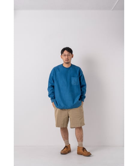 SuperEpic Long Sleeve Pocket Tee　　［本藍（淡） / 天然藍染］