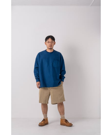 SuperEpic Long Sleeve Pocket Tee　　［本藍（濃） / 天然藍染］