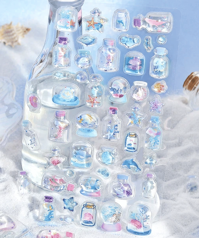 きゅるるんシール夏限定4種セット | よるしゅみ🌛｜雑貨セレクトショップ