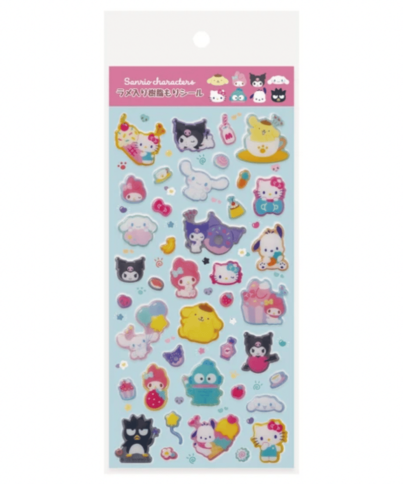 サンリオキャラクターズ ラメ入り樹脂もりシール(MXシンプルかわいい