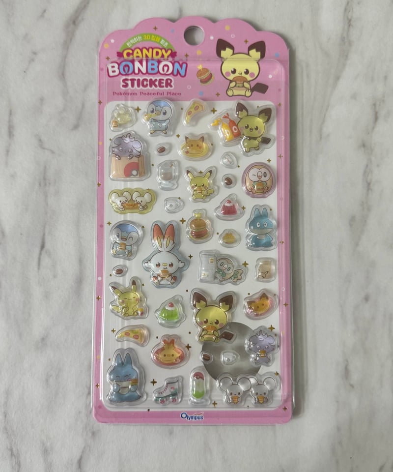 韓国ライセンス】ポケモン ポケピースキャンディボンボンシール（4枚