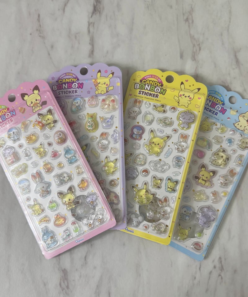 韓国ライセンス】ポケモン ポケピースキャンディボンボンシール（4枚