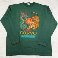 Tiger and Dragon  Long T-shirt【Green】