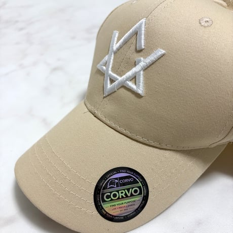 CORVO 六芒星ロゴ 立体刺繍キャップ　※ステッカー3枚　CD4枚付いて来ます