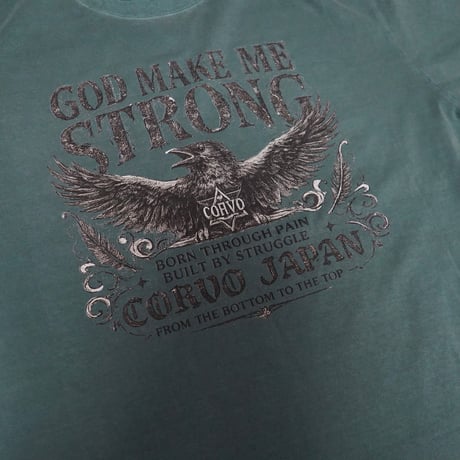 GOD MAKE ME STRONG ピグメントTシャツ