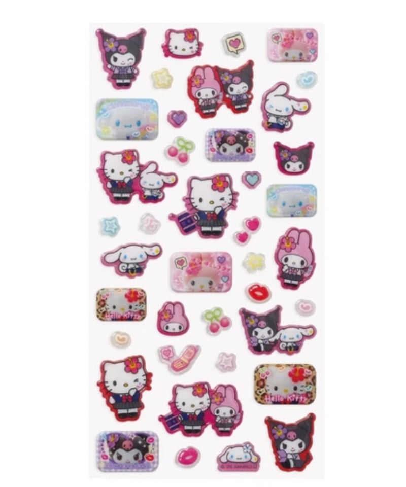 サンリオキャラクターズ ラメ入り樹脂もりシール (MX平成コギャル