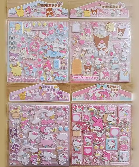 【即納】中国シール ぷっくりシール（2枚組）サンリオキャラクターズ（単品）