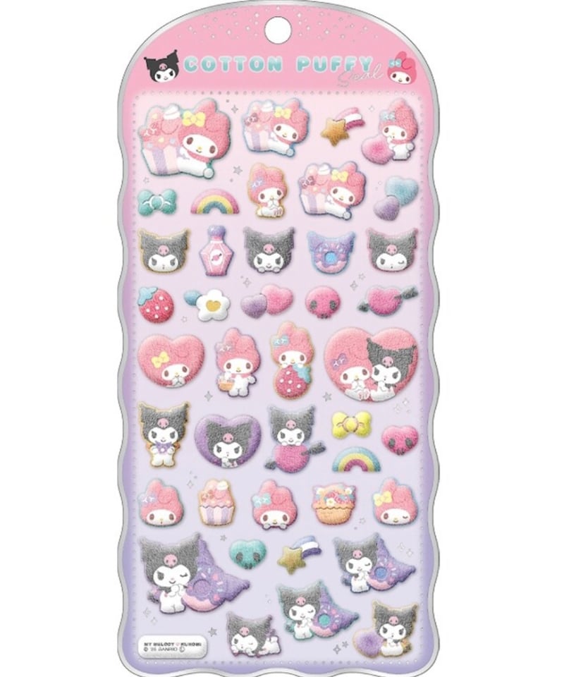 サンリオキャラクターズ コットンパフィーシール マイメロディ＆クロミ