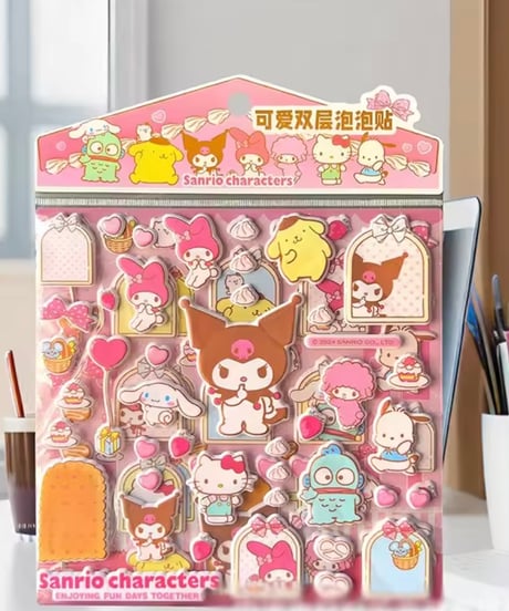 【即納】中国シール ぷっくりシール（2枚組）サンリオキャラクターズ（単品）