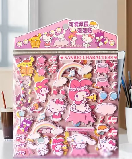 【即納】中国シール ぷっくりシール（2枚組）サンリオキャラクターズ（単品）