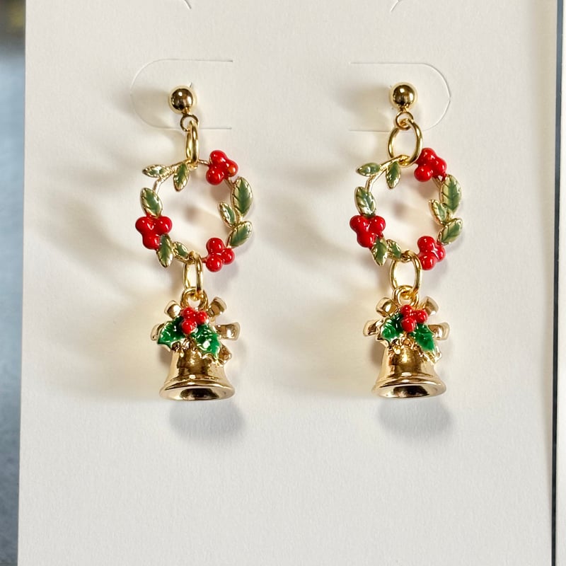 リンリン響くクリスマスベルピアス | Smalie Craft