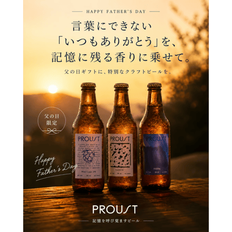 【父の日ギフト】送料一律500円！PROUST クラフトビール6本ボックスセット｜3種類×2本