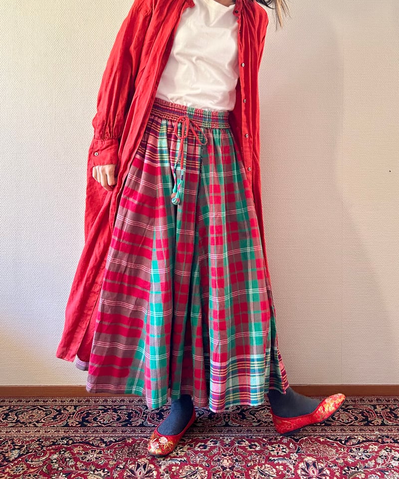 ガムチャスカート｜Red x Green Check | ガムチャ専門店 Caravan