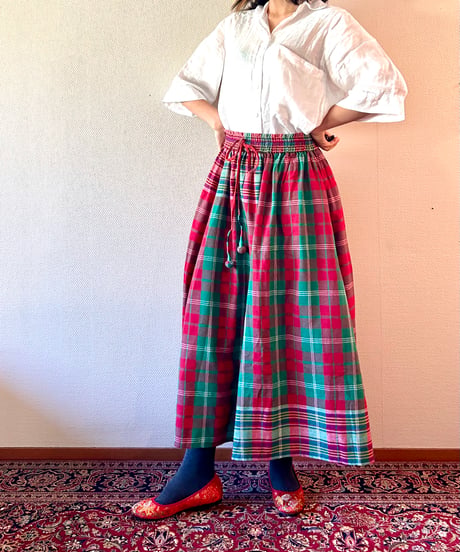 ガムチャスカート｜Red x Green Check