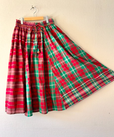 ガムチャスカート｜Red x Green Check