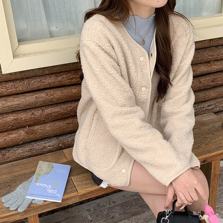 Cozy Warm Faux Lamb Jacket｜フェイクラムウールジャケット（3color）　 HA1027