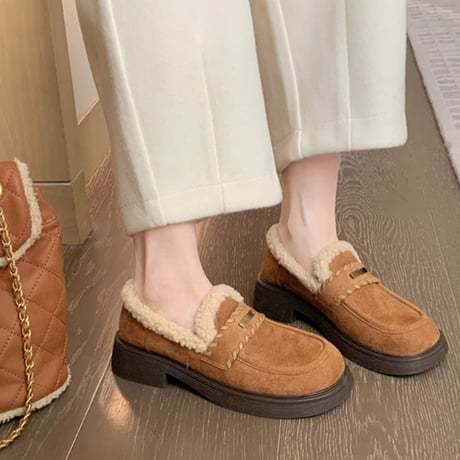 Soft Fleece Loafers｜ボアライニングローファー（2color）　HG1009