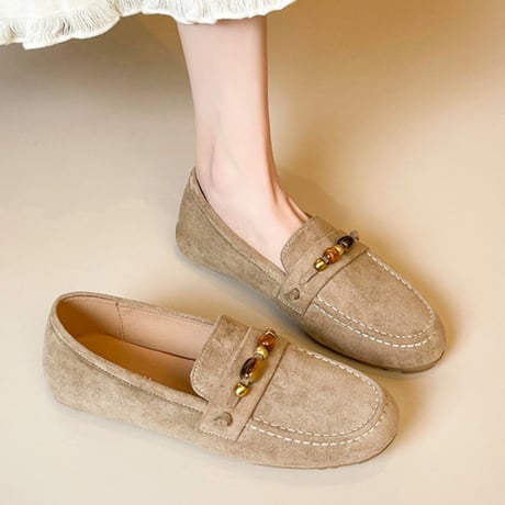 Beaded Suede Loafers｜ビーズ付きスエードローファー（2color）　 HG1014