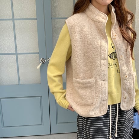 Fake Lamb Wool Fleece Vest｜フェイクラムウールフリースベスト（3color）　 HA1022