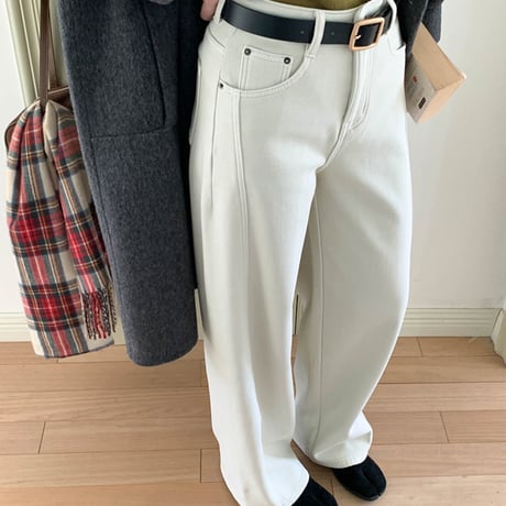 Warm Fleece Wide Denim Pants｜裏起毛ワイドデニムパンツ（4color）　HC1007