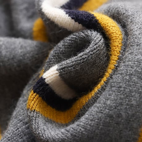 Retro Block Stripe Polo Knit｜レトロブロックストライプポロニット（3color）　HB1023