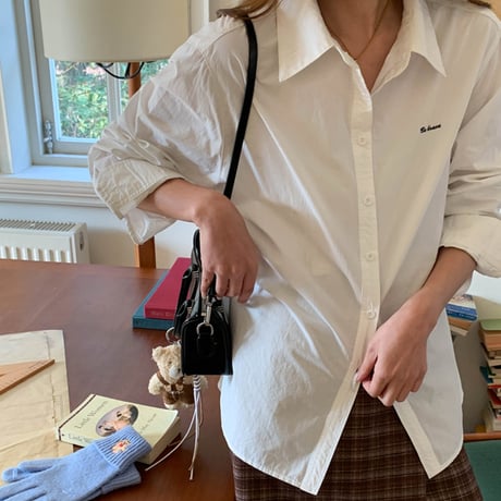 Soft Cotton Shirt｜刺繍ロゴ入りベーシックコットンシャツ（4color）　HB1072