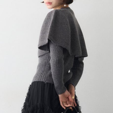 Cape Layered Knit Top｜ケープレイヤードニットトップス（3color）　 HF1011