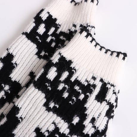 Jacquard High Neck Knit Cardigan｜ジャカード編みハイネックニットカーディガン（2color）　HA1050