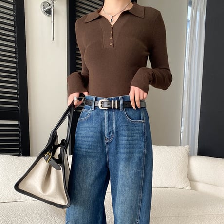 Soft Button Polo Knit｜ソフトボタンポロニット（5color）　HB1034