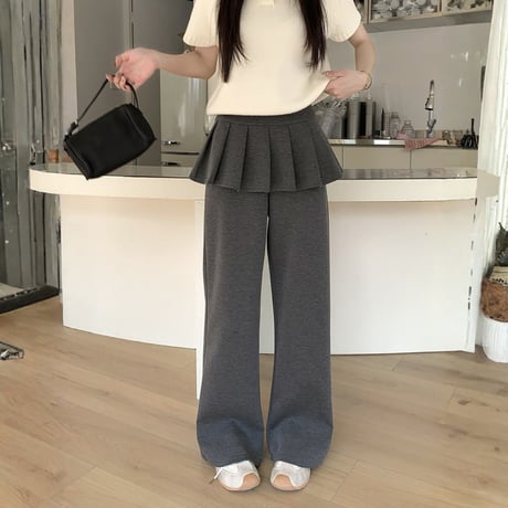 Peplum Wide Leg Pants｜ペプラムワイドレッグパンツ（2color）　HC1033