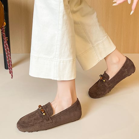 Beaded Suede Loafers｜ビーズ付きスエードローファー（2color）　 HG1014