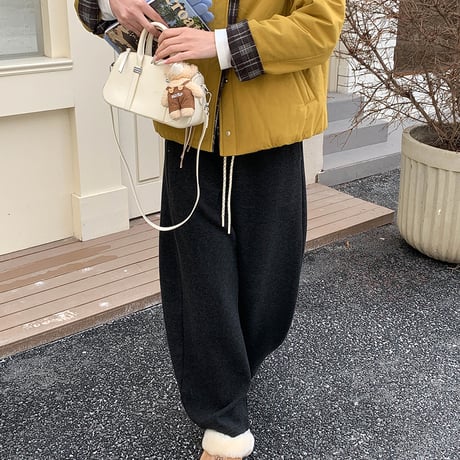 Fleece Wide Drawstring Pants｜フリースワイドドローストリングパンツ（2color）　HC1011